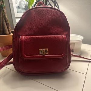Maroon red unbrandedVERYCUTEWomen's/Girl's Backpack Leather Zippermini backpack